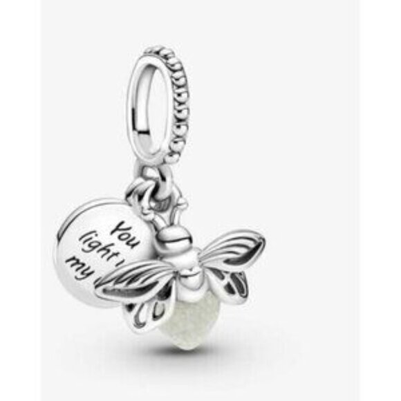 Glow in the dark Firefly Charm, Charms for Pandora Bracelet, Girl Dangle Charm - Picture 2 of 7